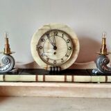 Set of 2 candlestick sleeplights and art deco table clock 1
