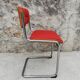 Chaise rouge cantilever tubes chromé