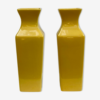 Duo of yellow vases