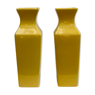 Duo de vases jaunes