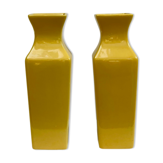 Duo of yellow vases