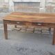 Farm table coffee table with drawers