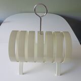 Opal Möbel white lacquered plywood magazine rack, 1960s