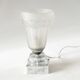 Art Deco glass lamp with white marble base