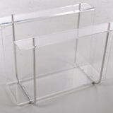 Plexiglass Storage rack with metal accents, 1970