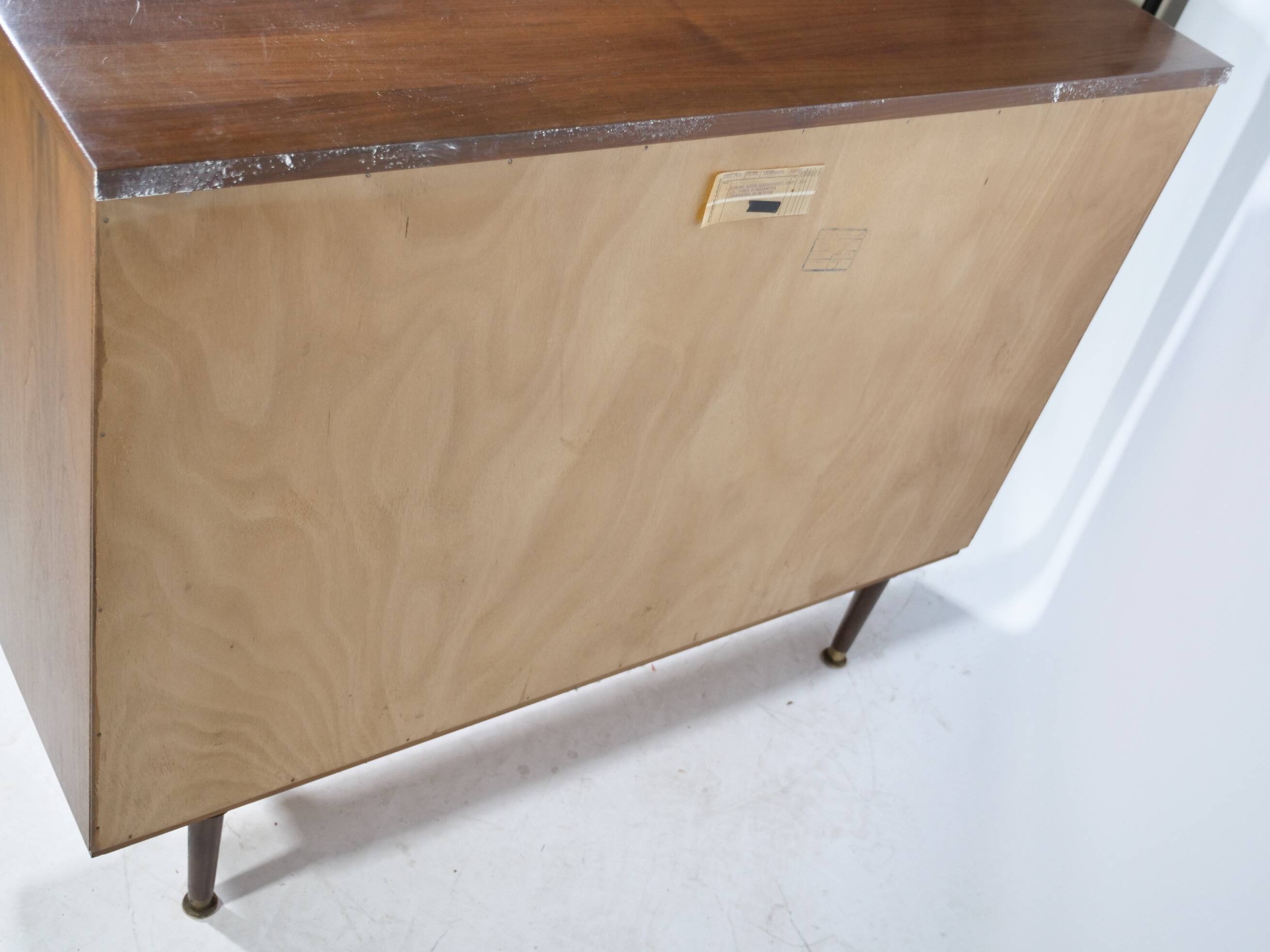 Showcase Cabinet 1960s Sideboard Sliding Door Walnut