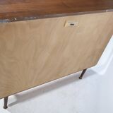 Showcase Cabinet 1960s Sideboard Sliding Door Walnut