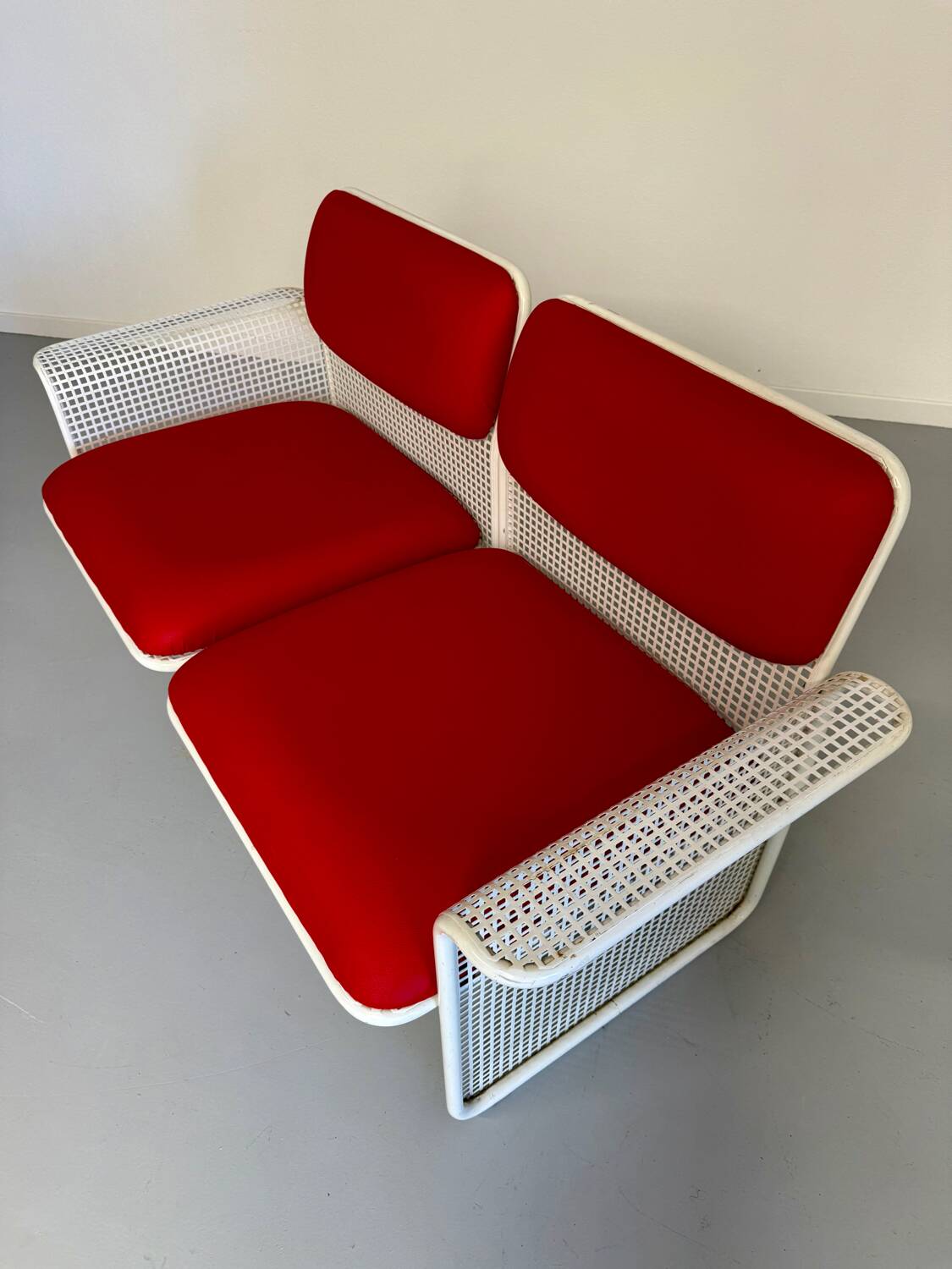 Old 2 seater sofa Italian design from the 70s Talin Vicenza metal per