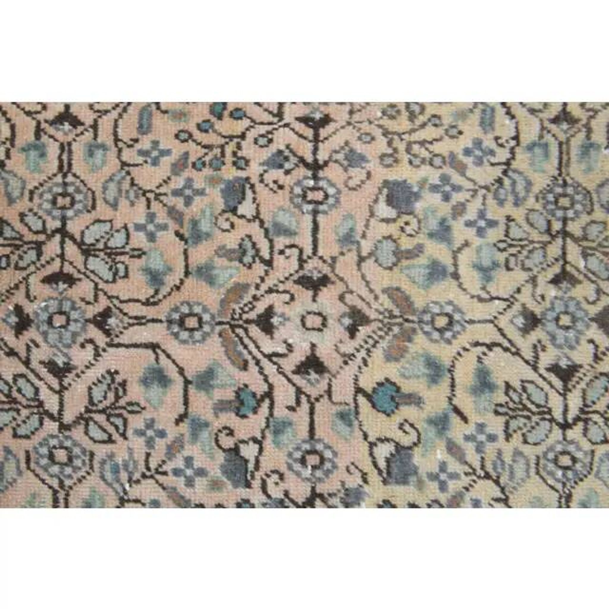 1970s Vintage Turkish Oushak Handmade Wool Cotton Brown Area Rug 193x275