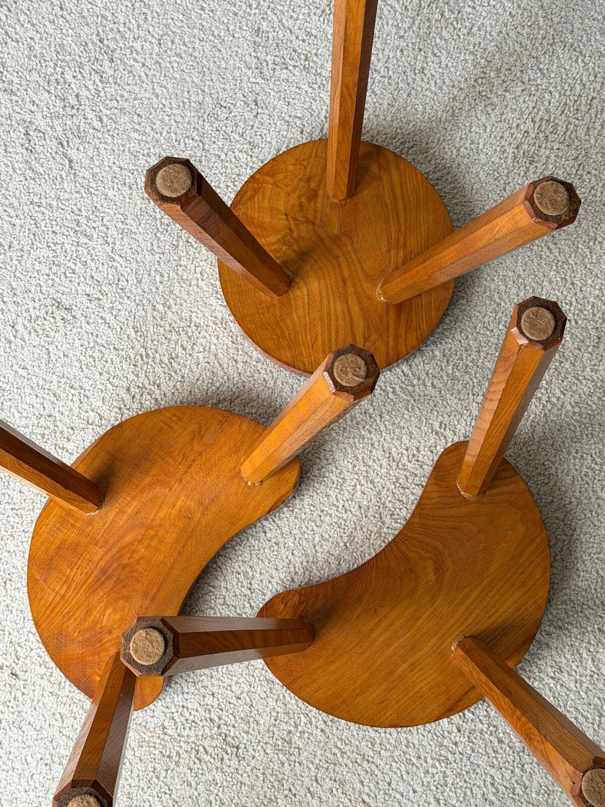 Vintage tripod stool trio