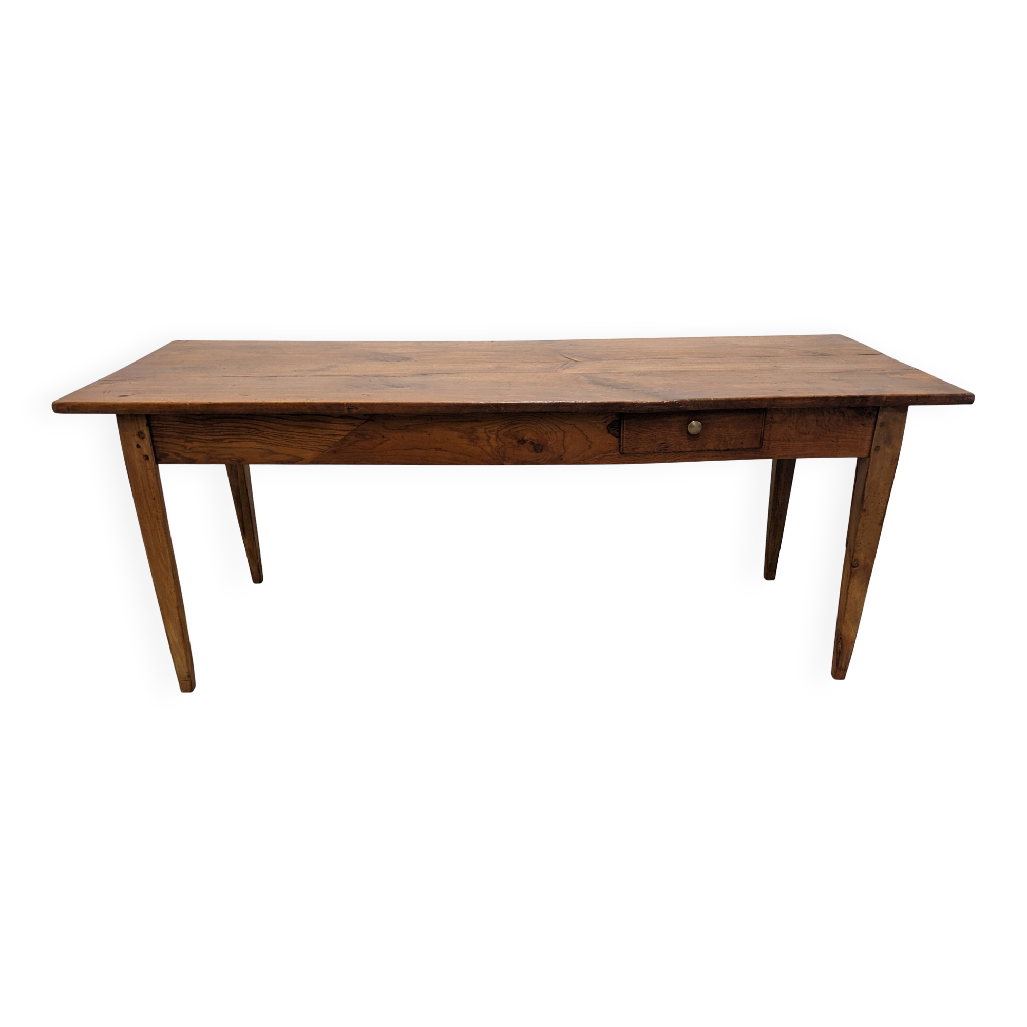 Burgundian farmhouse table in cherry wood, France early 19th century.