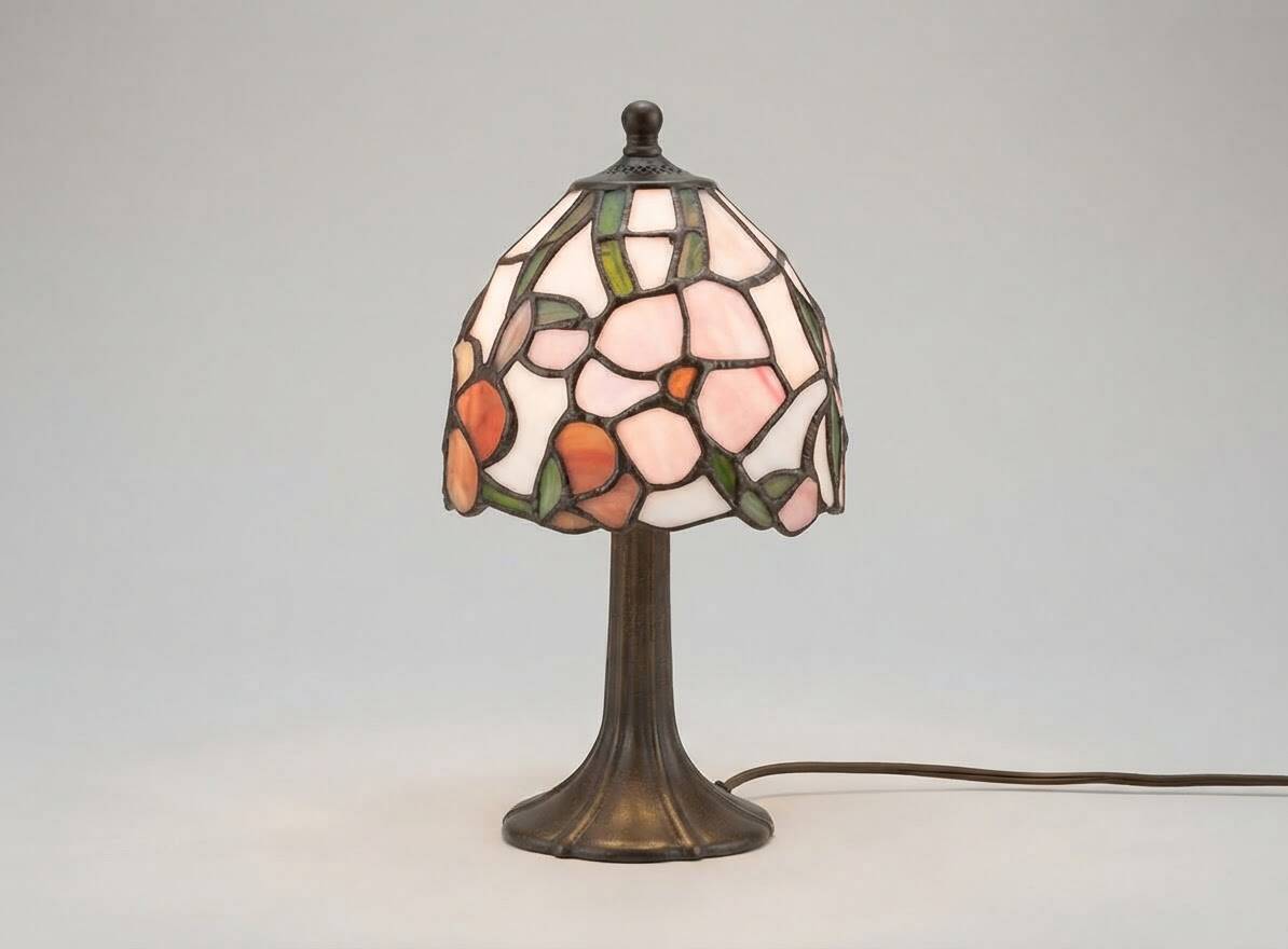 Pair of Tiffany Style Bedside Lamps 1990s Art Nouveau