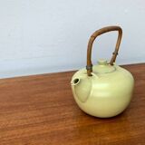 Mid-century ceramic teapot with bamboo handle, 1960s.