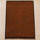 Moroccan Berber Mrirt rug in tobacco brown wool, black weave – 210 × 300