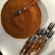 8 bamboo cake forks 60s