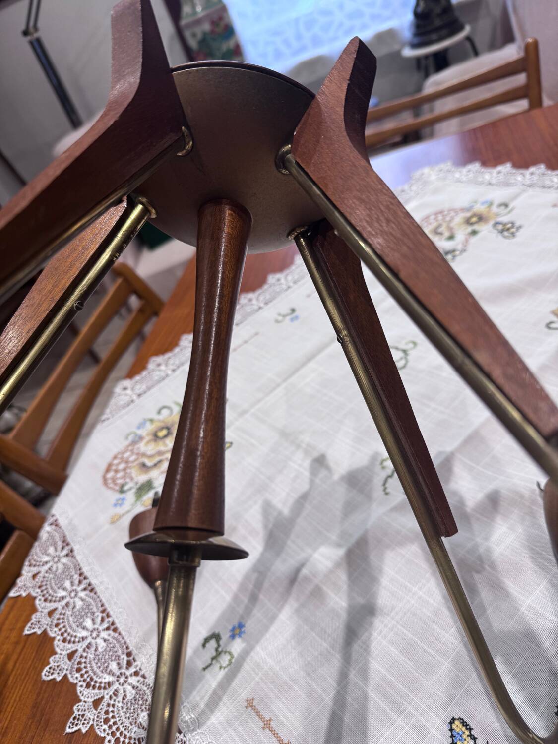 Vintage Scandinavian chandelier with 5 arms (1950s–60s)