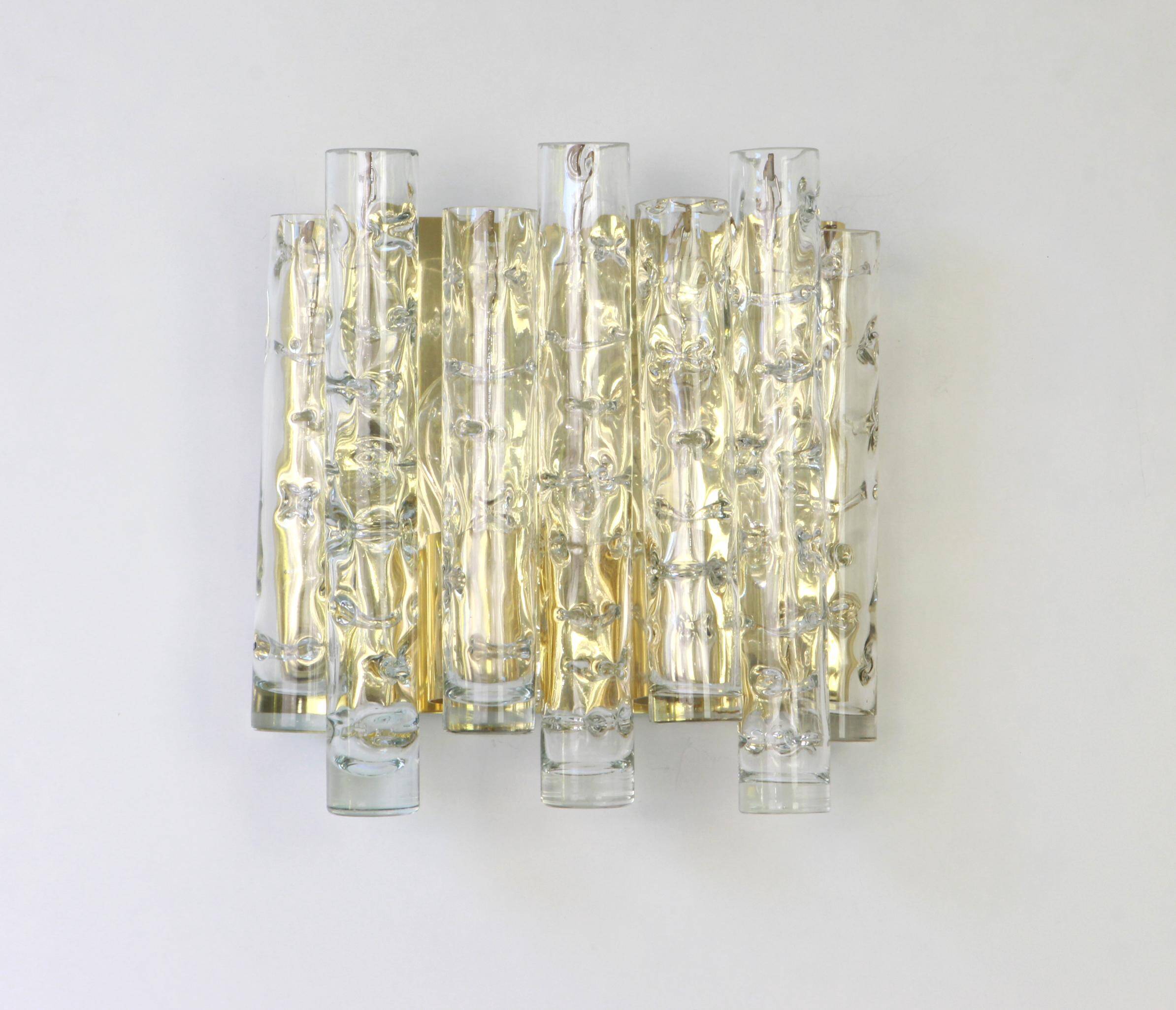Pair of large Murano glass wall sconces by Doria, Germany, 1960s.