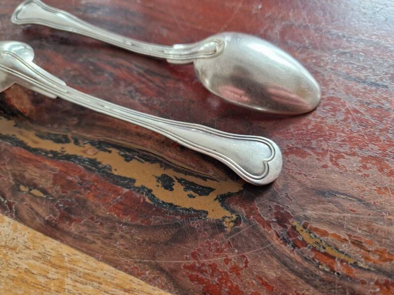 Cailar Bayard - 2 small metal coffee spoons in the violin-shaped Chinon model.