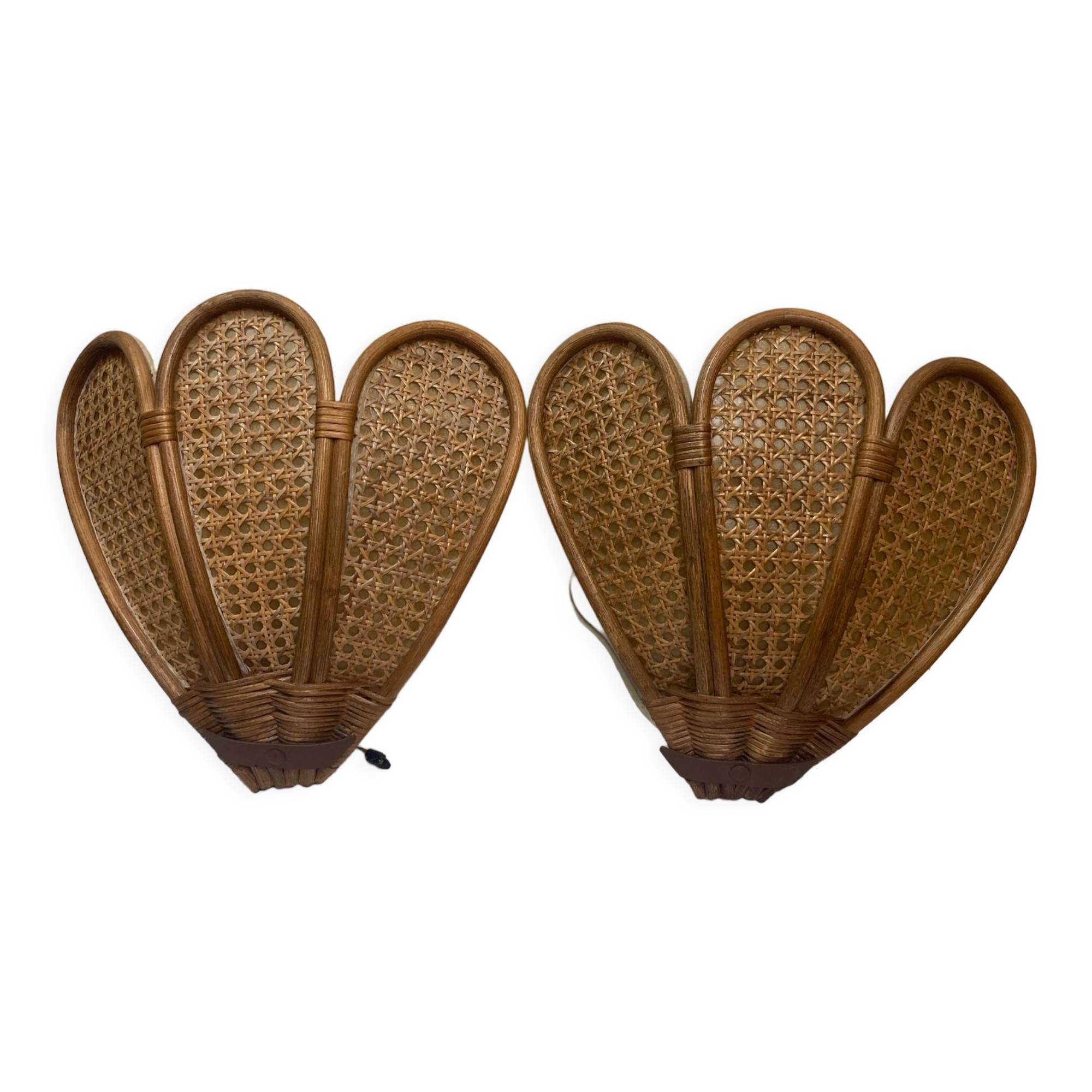 Pair of rattan sconces from 1970/80