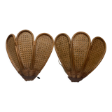 Pair of rattan sconces from 1970/80
