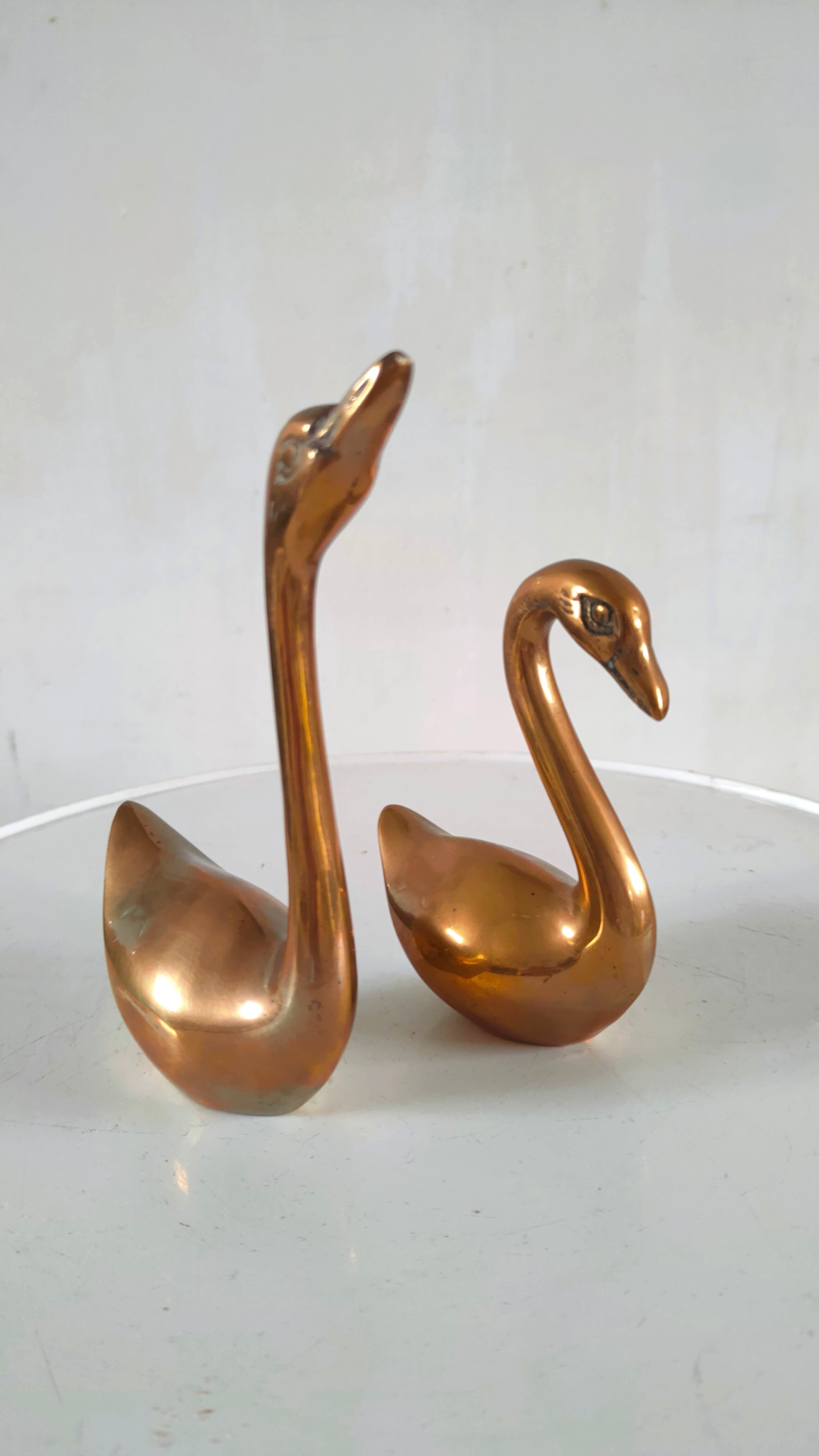 Pair of brass ducks design 70s