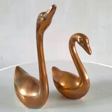 Pair of brass ducks design 70s