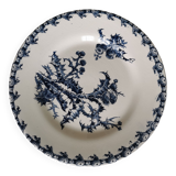 Flat plates stamped opaque Gien porcelain, “Chardons” model