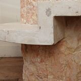 Magnussen Ponte, 1980 brutalist fossil stone coffee table