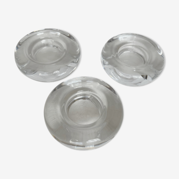 3 bougeoirs en verre