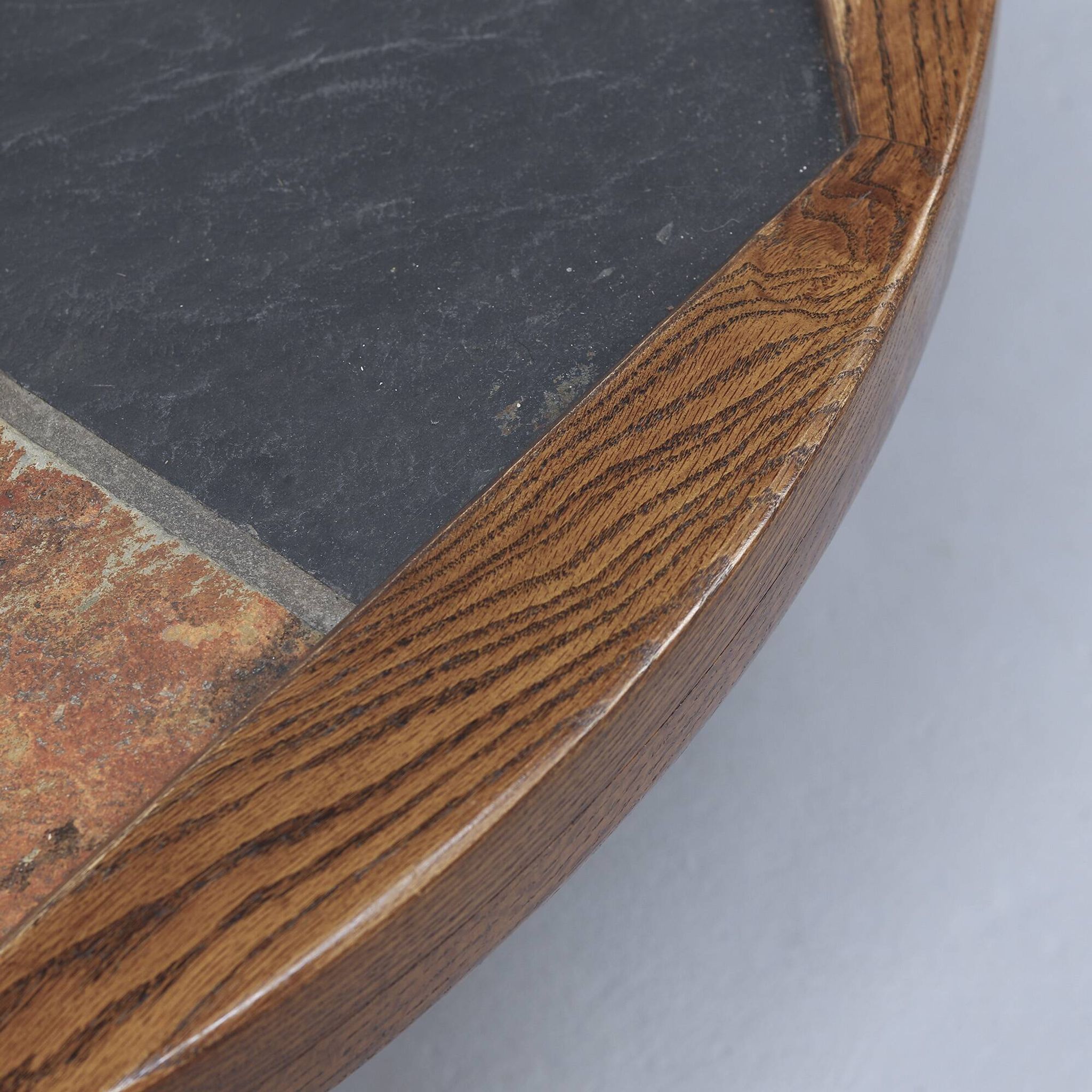 Large Round Vintage Brutalist Coffee Table