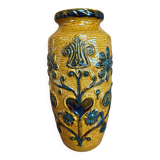 Vase West Germany in ceramic - relief floral decoration