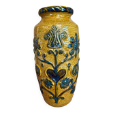 Vase West Germany in ceramic - relief floral decoration