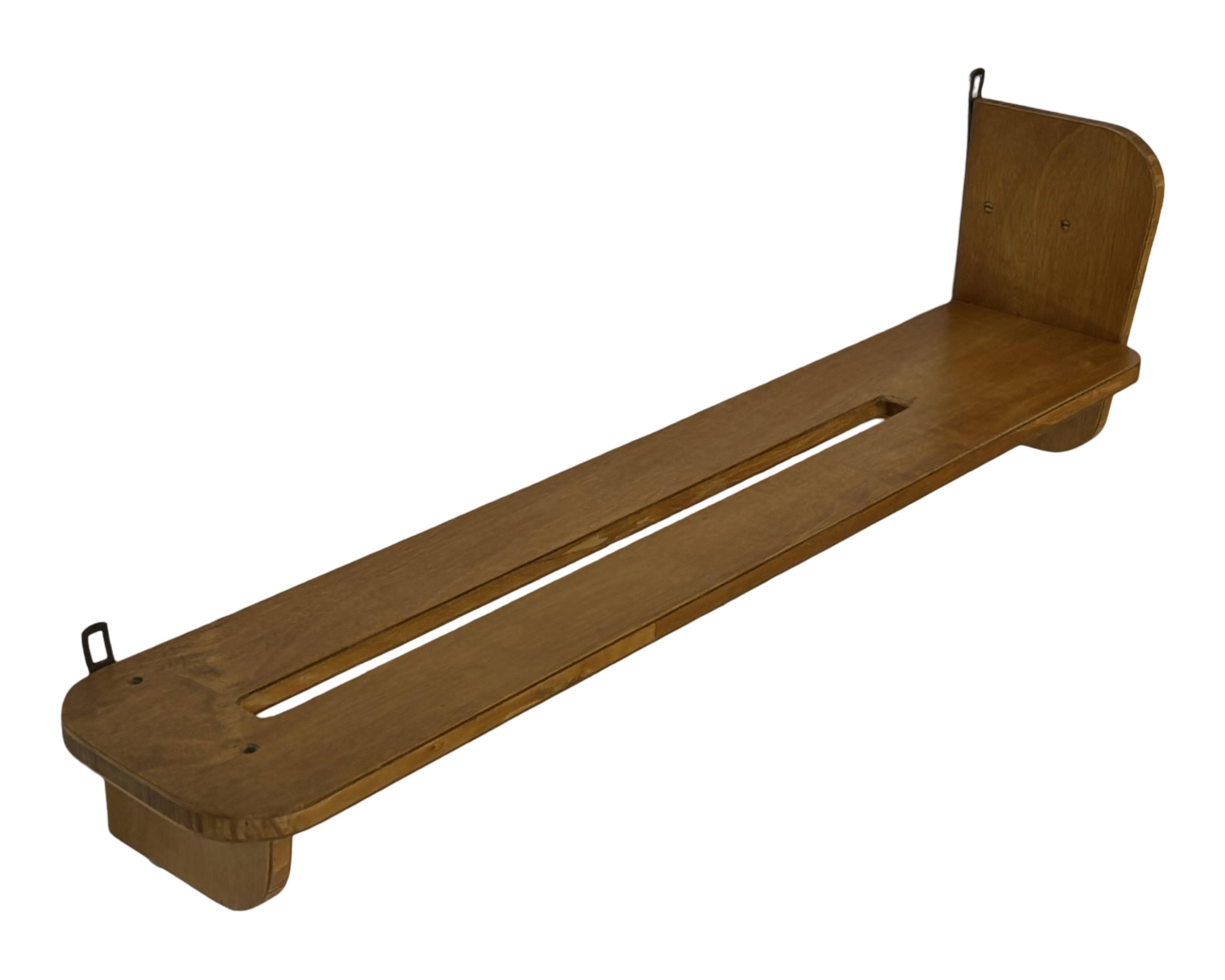 Vintage wooden wall shelve rack bookshelf in wood minimalist