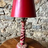 Ethnic carved wooden lamp