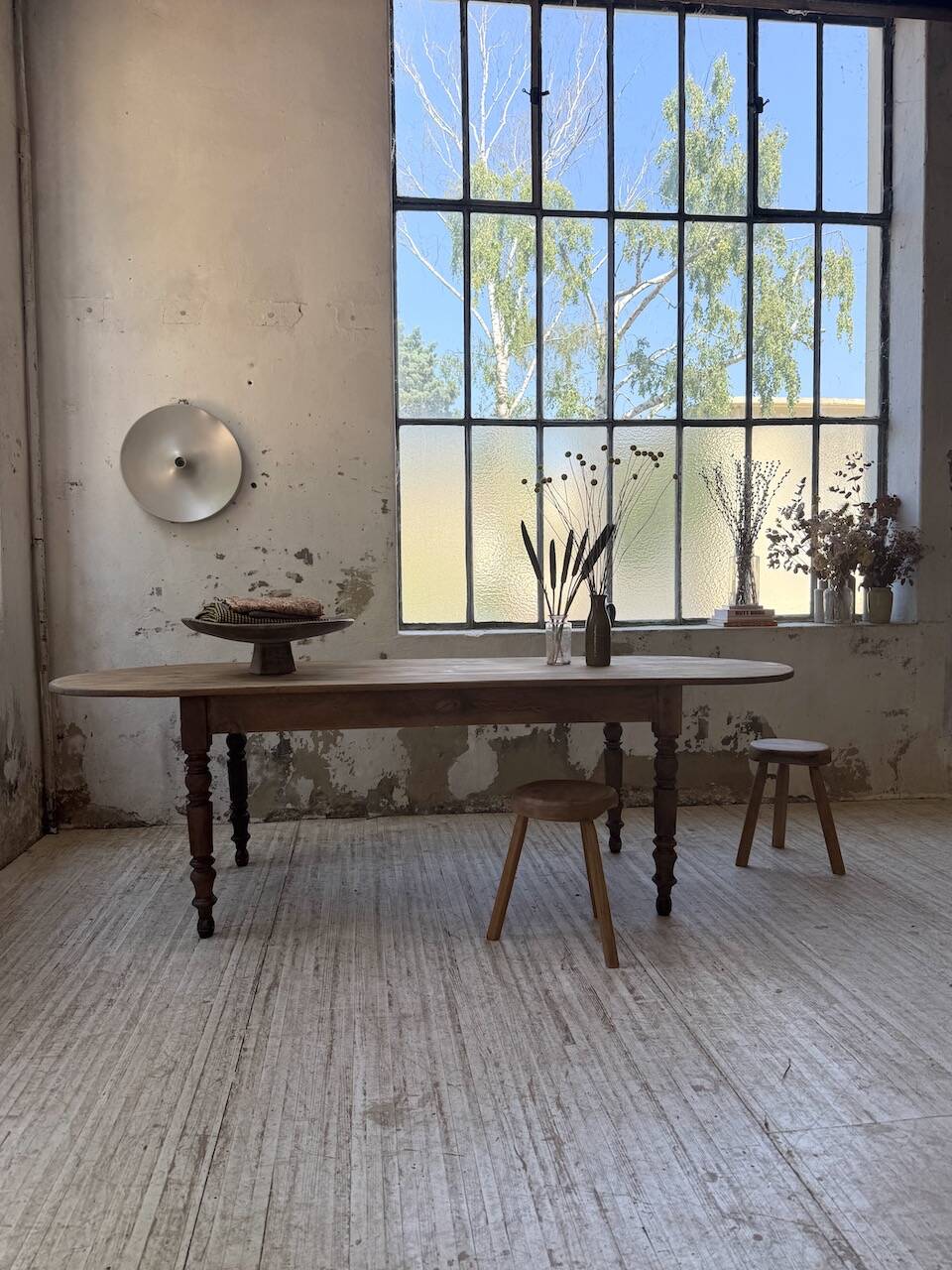 Oval farmhouse table 250cm pine