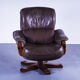 Brutalist leather swivel armchair 1970