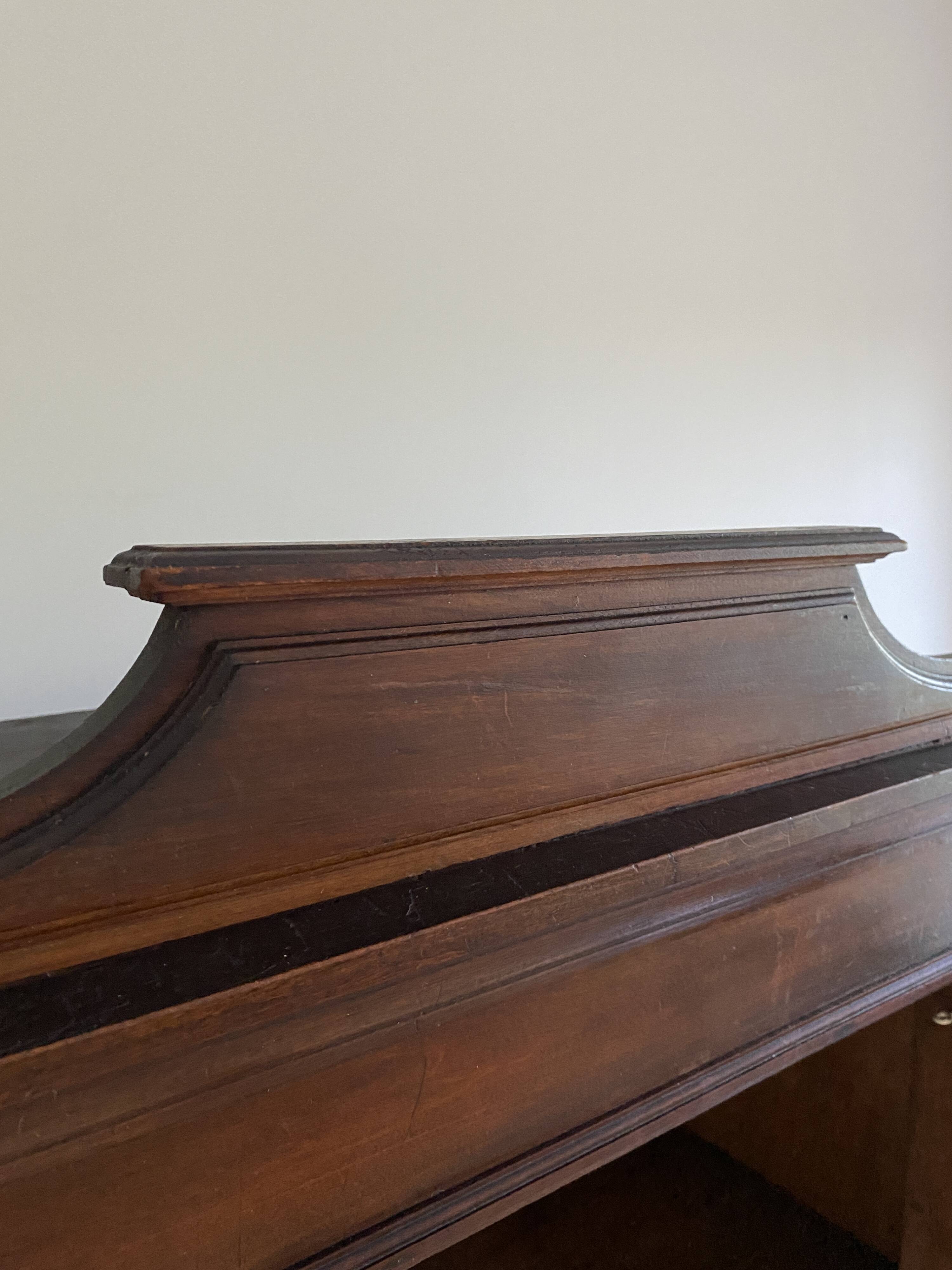 Parisian cupboard Bookcase Bonnetière glazed with small vintage tiles