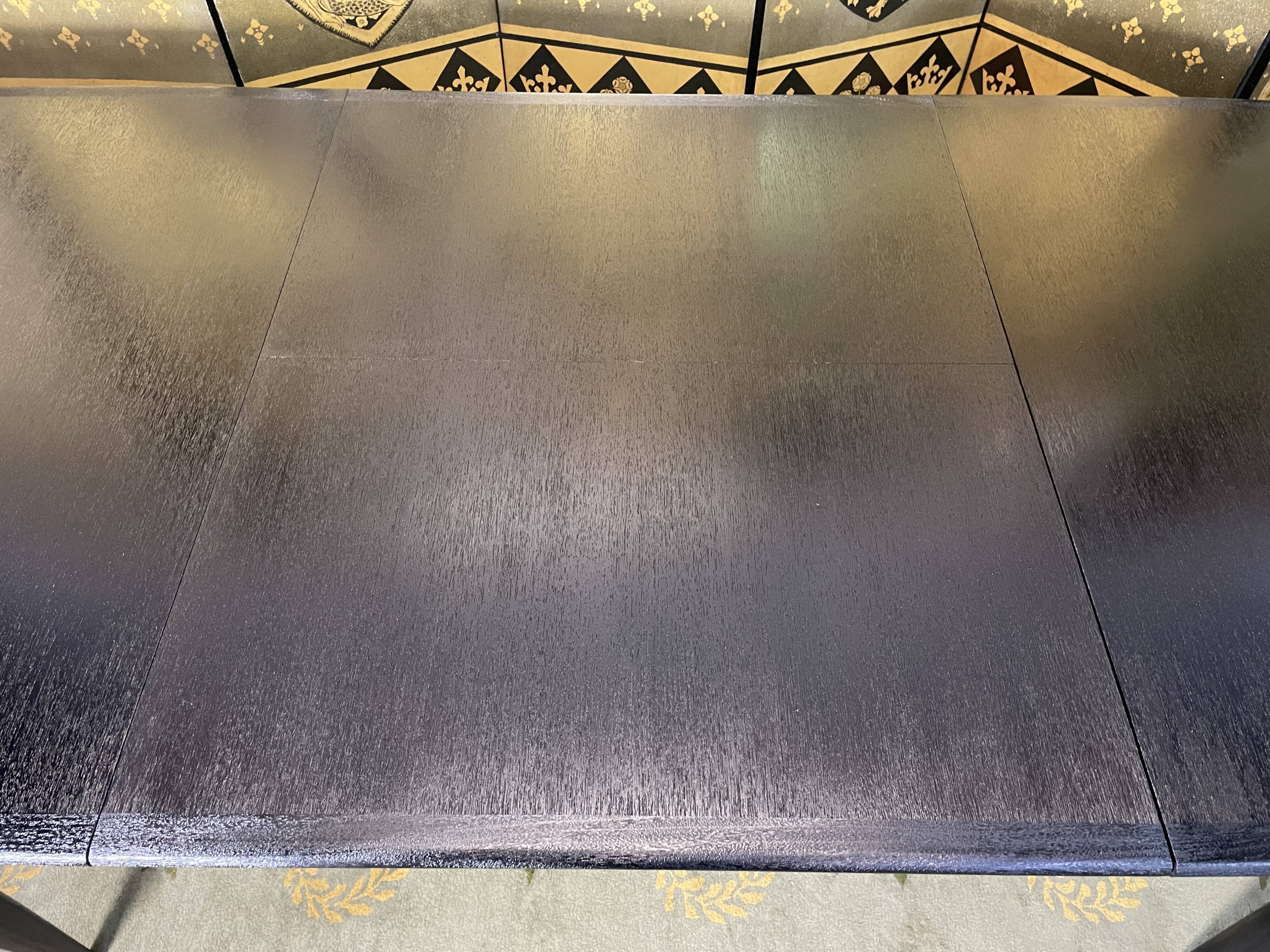 Scandinavian dining table in blackened wood Napoleon III