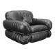 1970 Kurt Hvitsjö Rare “Hannibal” Black Leather Armchair For Isku, Finland