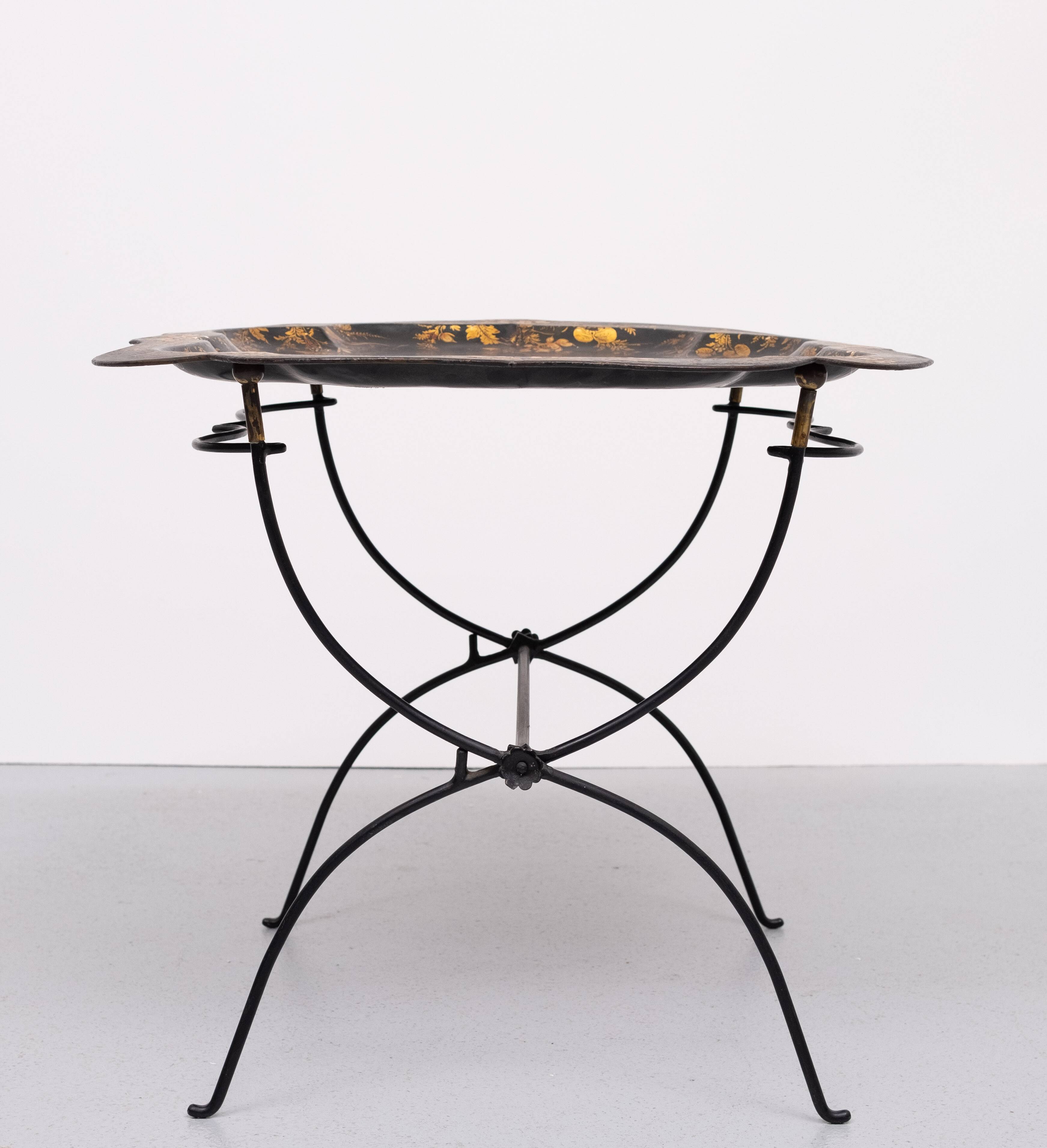 19th Century Hand painted curved Dutch Tray Table