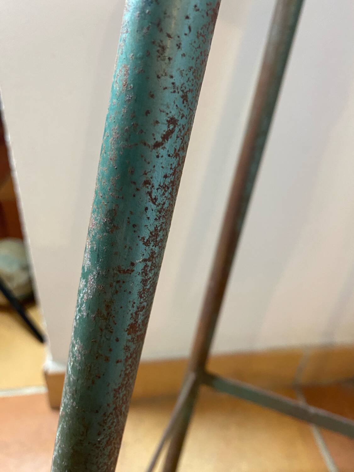 Vintage industrial metal stool