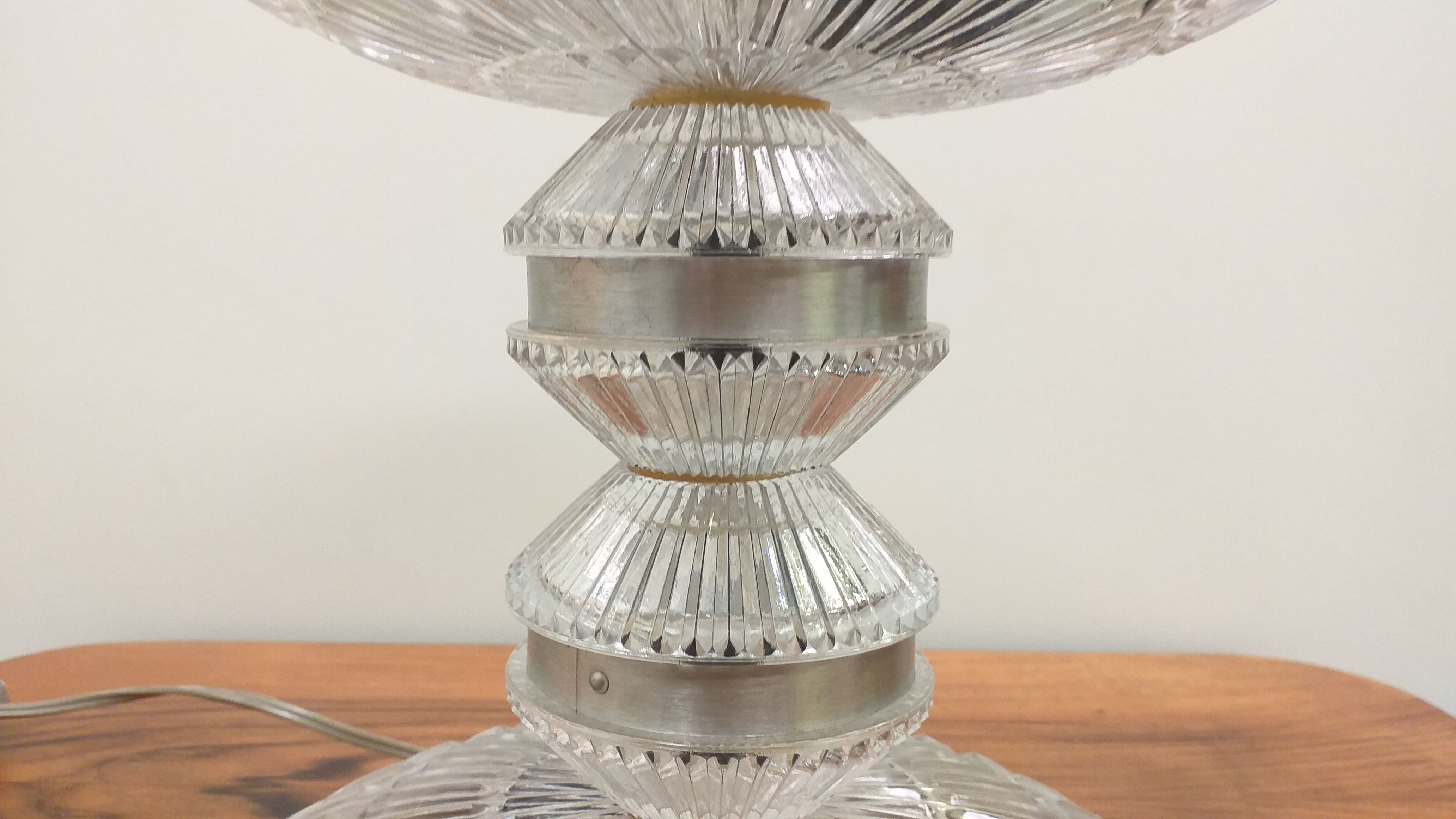 1970 Glass table lamp, Czechoslovakia