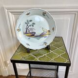 Decorative ceramic plate with "The Wolf and the Lamb" design