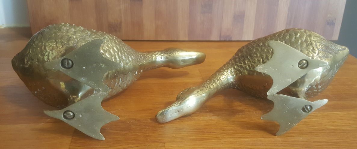 Duo de canards vintage en laiton