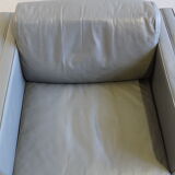 Pair of Walter Knoll gray leather armchairs design Jürgen Lange