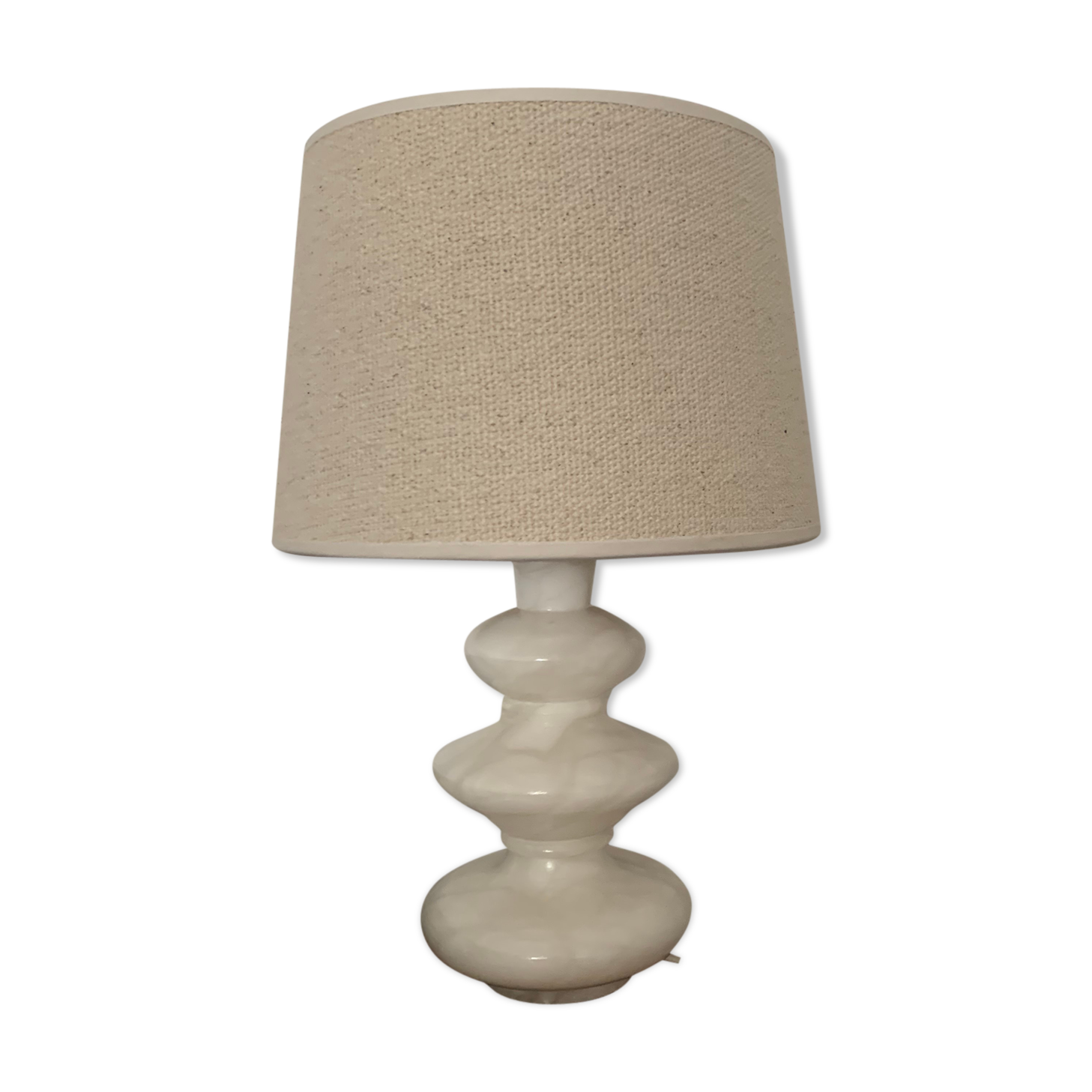 Vintage ecru marble lamp