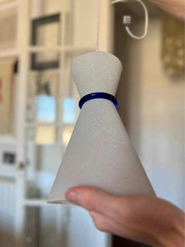 Vintage Italian Diabolo Glass Pendant Light