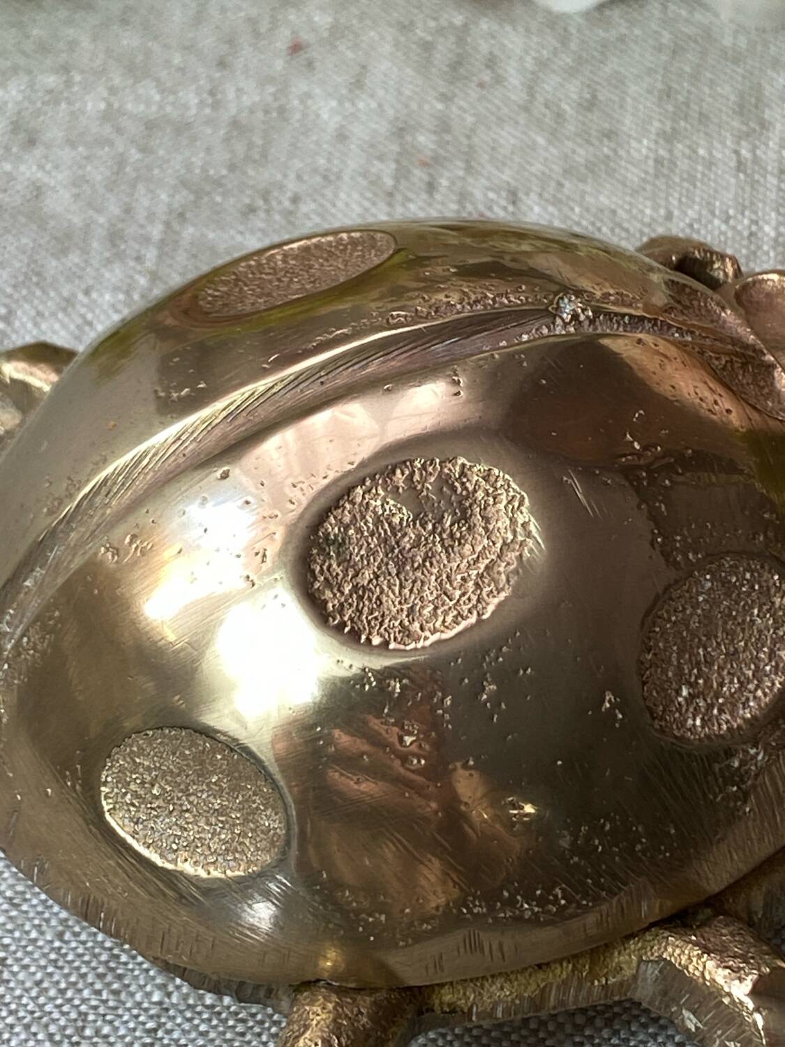 Bronze ladybug ashtray, 1960s