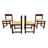Chaises design brutaliste paillées