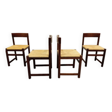 Chaises design brutaliste paillées